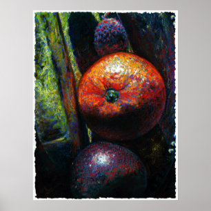 Impressão da arte de quatro frutas