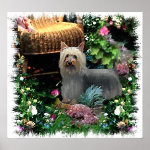 Impressão da arte de Terrier de seda