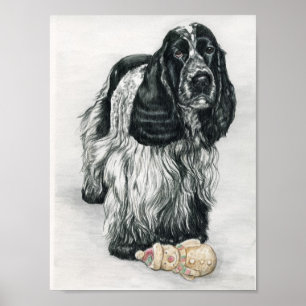 Impressão da arte do cão de cocker spaniel do