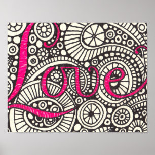 Impressão da arte do Doodle do amor
