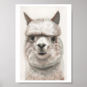 Impressão da arte do sorriso da alpaca pronto a