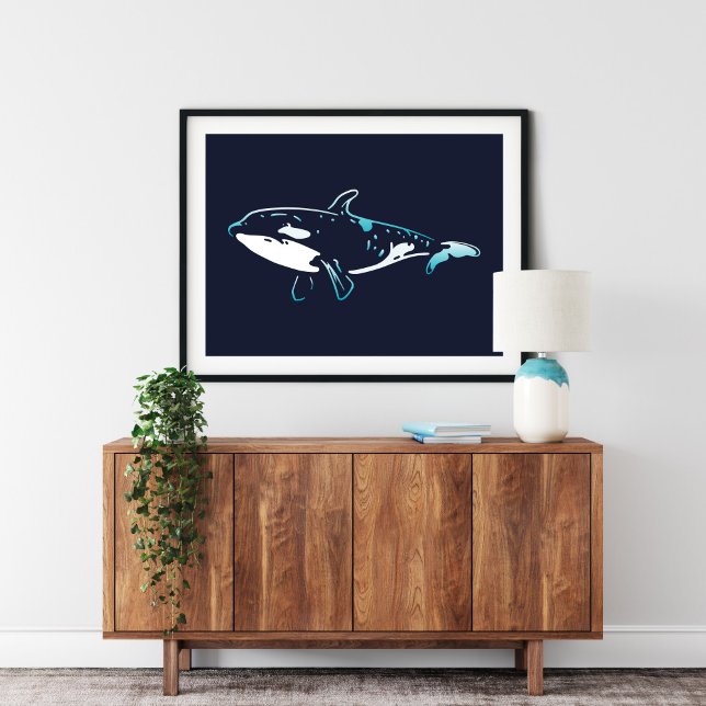 Impressão da Baleia Assassina | Muralha Assassina  (Killer Whale Print | Killer Whale Wall Print by TinkPrints)