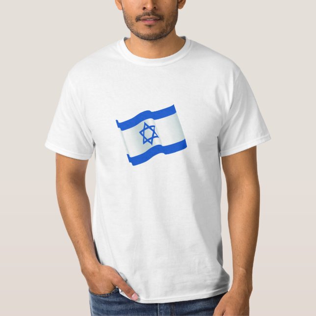 Impressão da bandeira de Israel na camisa (Frente)