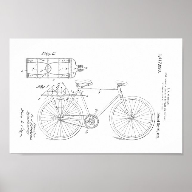 impressão da Bicicleta de 1922 (Frente)