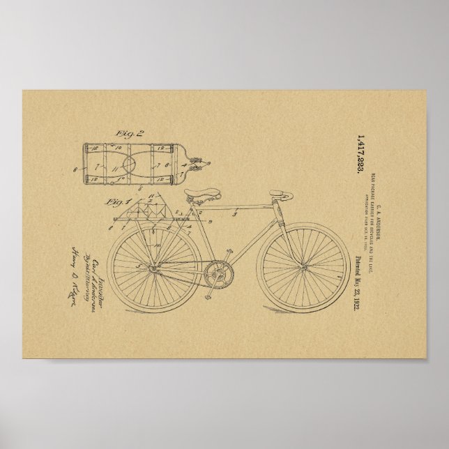 impressão da Bicicleta de 1922 (Frente)