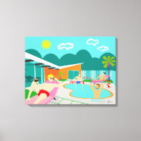 Impressão da Canvas da Piscina traseira