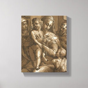 impressão da canvas "Virgem, Criança e Santos"