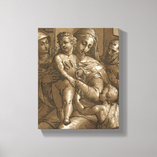 impressão da canvas "Virgem, Criança e Santos"