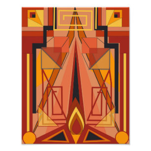 Impressão da foto com arte do art deco