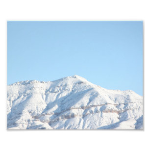 Impressão da foto da montanha da neve