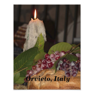 Impressão da foto de Orvieto da vela & das uvas