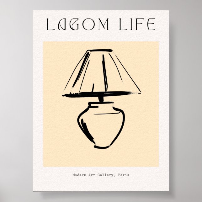 Impressão da lâmpada mínima escandinava (Frente)