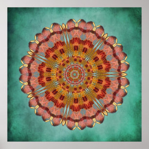 Impressão da mandala do caleidoscópio da asa da