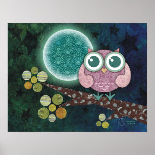 impressão da meia-noite das canvas da coruja
