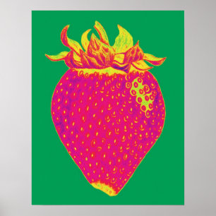 Impressão da morango do pop art