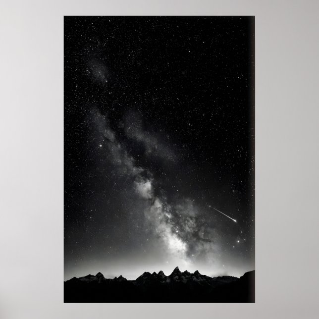 Impressão da Noite Estrelada Via Láctea Acima da C (Frente)