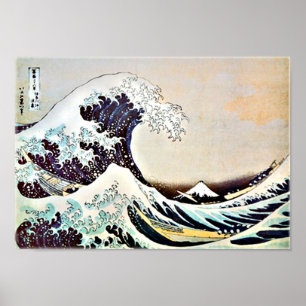 Impressão da onda do japonês