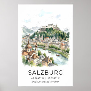 Impressão da Paisagem Urbana de Salzburgo - Horizo