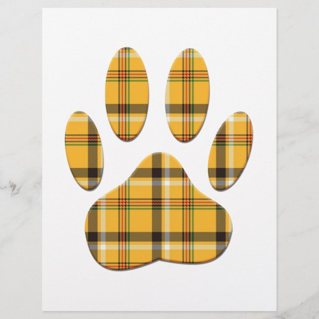 Impressão da Pata de Cachorro de Tartan (Frente)