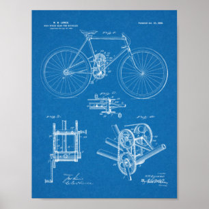 Impressão da patente de design da bicicleta da