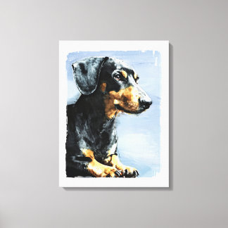 Impressão da pintura de um Dachshund