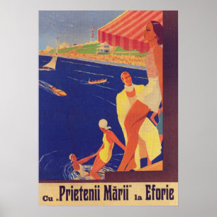 Impressão da Romênia, Poster de viagens Retro, E