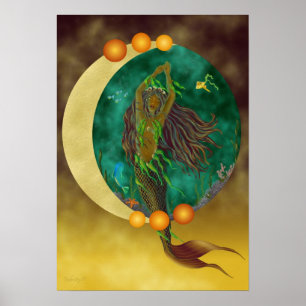 Impressão da sereia da meia lua