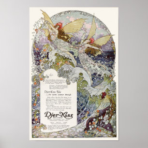 Impressão da Vintage 1920 Ad Djer-Kiss Twin Fairie