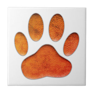 Impressão da Vintage Leather Texture Dog Paw