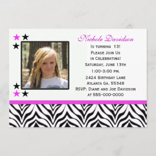 Impressão da zebra: 13o Convites de festas de