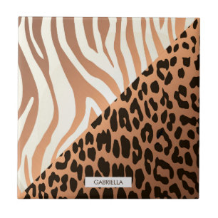 Impressão da zebra e do leopardo
