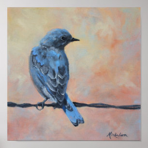 Impressão das belas artes do Bluebird da montanha