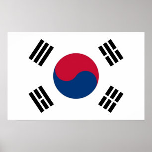 Impressão das canvas com a bandeira de Coreia do