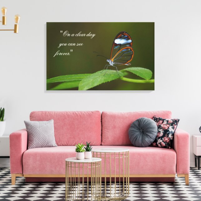 "Impressão das canvas da borboleta de Glasswing de (Insitu(Sala de estar))