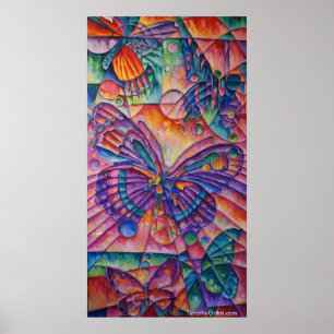 Impressão das canvas da composição da borboleta