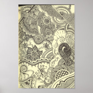 Impressão das canvas de arte do Henna