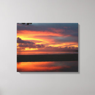 Impressão das canvas do por do sol do oceano