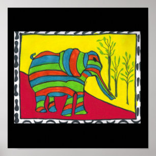 Impressão das canvas do stroll do elefante