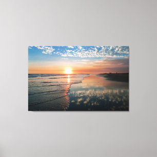 Impressão das canvas - por do sol na praia de