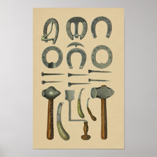 Impressão das ferramentas 1898 do Farrier dos