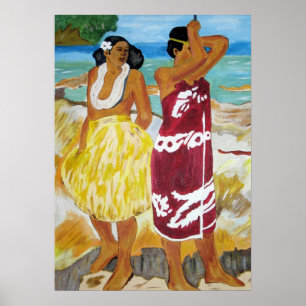 Impressão das mulheres de Tahitian