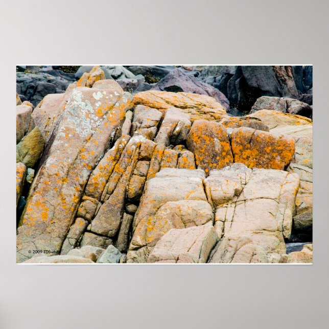 Impressão das rochas do oceano coloridas (Frente)