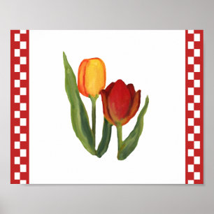 Impressão das tulipas do país