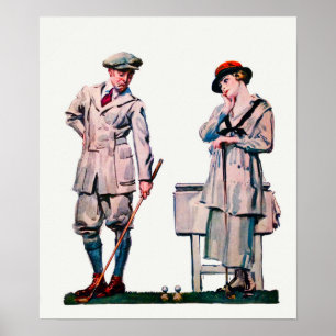 impressão de 1920 Golf Watercolor