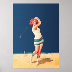 impressão de 1922 Golf Watercolor