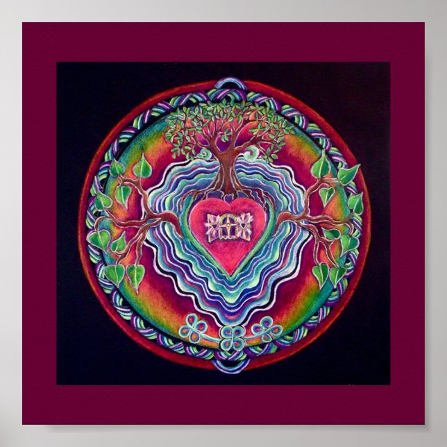 Impressão de abertura do coração Mandala (Frente)