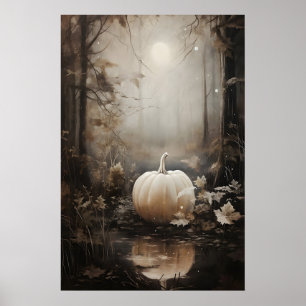 Impressão de Abóbora de Madeira de Outono, Hallowe