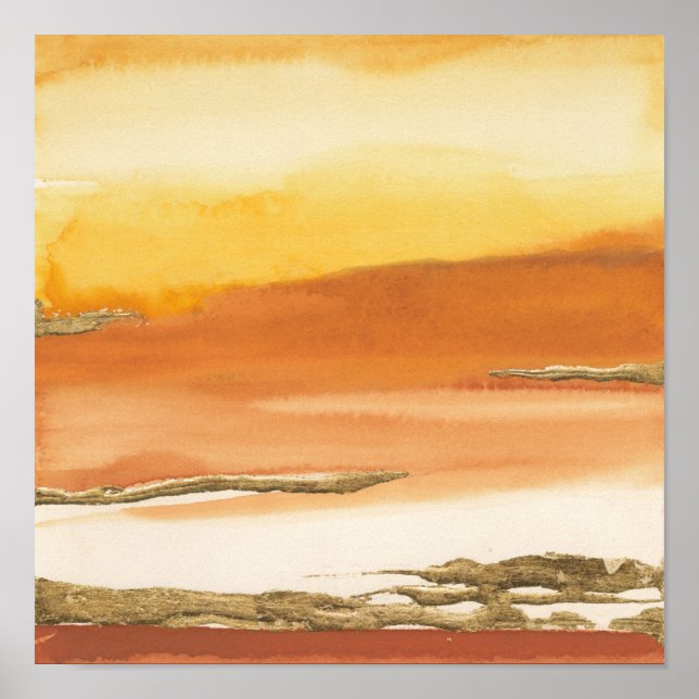 Impressão de Abstrato de Amber I v2 Gilded (Frente)