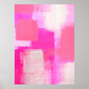 impressão de Abstrato de 'Consciência', cor-de-r
