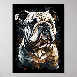 Impressão de abstrato do Retrato Bulldog